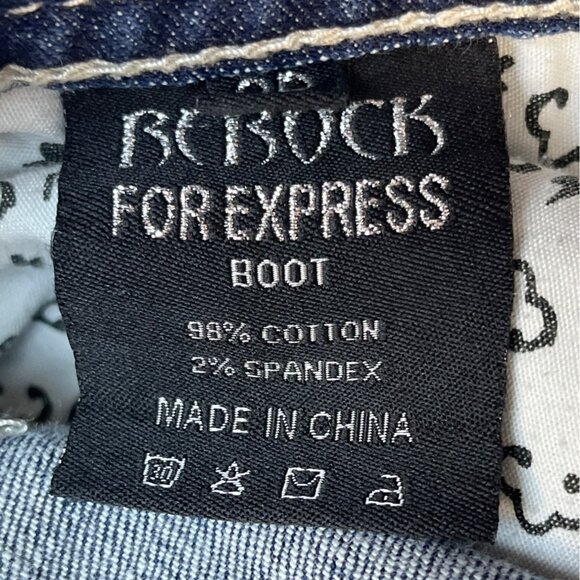Be Rocks For Express Women's Blue  Medium Wash Rock Revival Bootcut Jeans Sz 2R - Picture 11 of 12